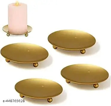 Tealight Candle Holder/Plate Candle Holder LED & Waxx Candles, Pedestal Candle Stand for Tables, Wedding (Pack of 4)