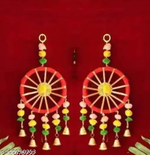 Gota Patti Ring Home Decoration Wall Hangings ( RED ) Set Of 2