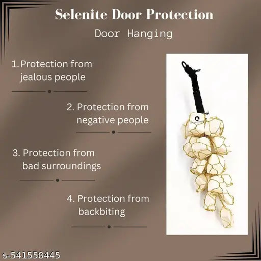 Agate Natural Selenite Crystal Rough Chunks - Vastu Door Hanging - Gives Protection from Negative Energies and Evil Eyes. (Selenite)