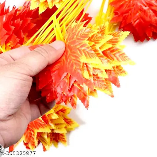 2 Pic Artificial Plant | Wall Hanging | Special Ocassion Decoration | Office | Festival Theme Decorative |Window Wall Hanging Ornament Home Decoration| Length 8 Feet Pack of 2 Strings Artificial Plant ( 8Feet Orange)