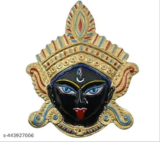 A&S VENTURES  Kali MATA Face Murti Statue Sculpture Wall Hanging, Goddess Maa Kali Idol for Manipulate Outside Negative Energy & Pooja Room, Handmade Decorative Showpiece