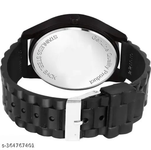 ISLAMIC Allah Ki Dua Design Round Black Dial Latest Fashion Silver Stainless Steel Strap Stylish Wrist Watch for Men and Boys, Pack of 1