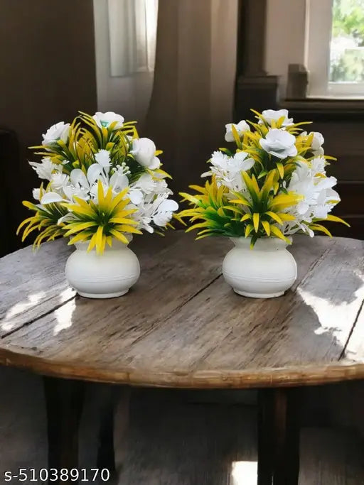 Darshan enterprises Artificial rose plant Home office indoor and outdoor decoration purpose set of 02