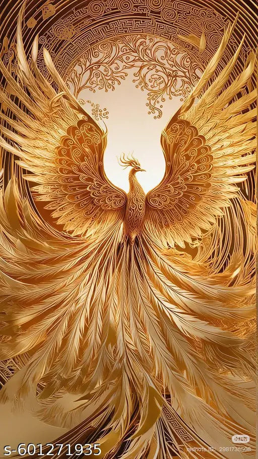 “Ascend of the Golden Phoenix – Mythical Elegance in Flight”