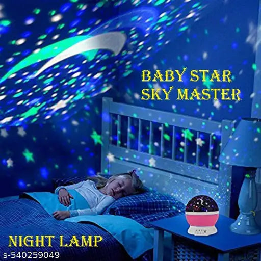 CRENTILA Star Lamp for Kids Bedroom, for Child Sleep Peacefully in Dark Stars Moon Night Lamp  (15 cm, Multicolor)