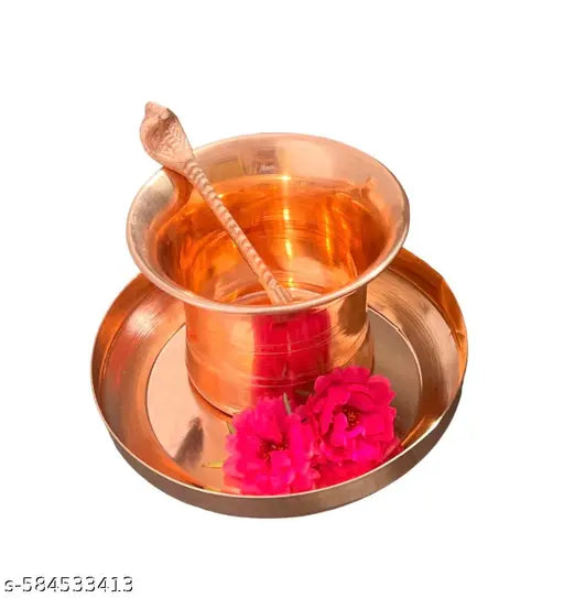 Copper Pooja Patra With Spoon Panchapatra Set