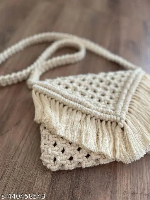 Women Small Hand bag Made by Macrame for Girls