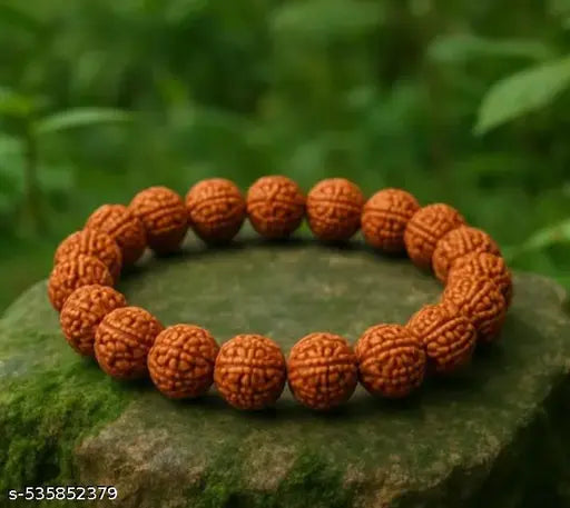 Authentic 16-Bead Rudraksha Elastic Bracelet for Men & Women (pack of 2) | Original Rudraksha bracelet | 18 beads elastic hand bracelet | Handcrafted Rudraksha jewelry | Bracelet for Men & Women | Panchmukhi Rudraksha energy yantra pack of 2