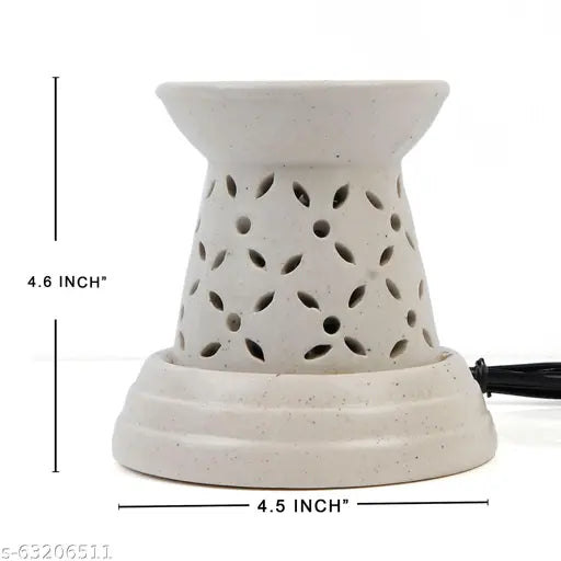 Kreative Homes Oil Diffuser for Home Fragrance and Decoration Antique Look Ceramic Electric Oil Diffuser for Multi Place Uses | Diffuser Air Fragrance Unique shaped for Office Home Decor Spa Living Room, Matki Shape Aroma Burner with Lightning Effects  (E
