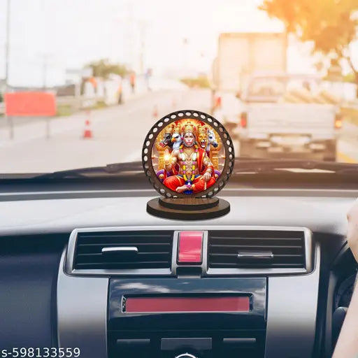 AR Creative Panchmukhi Hanuman Ji Car Dashboard Idol, God Statue, Decorative Showpiece For Car And Office Table, Study Table, Etc (design 8)