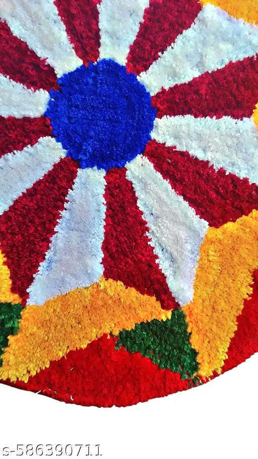 Rylie Microfiber Rangoli Mat Pack Of 1 ( 60 × 60 cm )  In Different Design And Colorful.