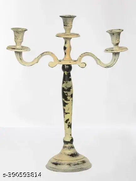 DMH | 3 Arm Candle Holder for Wedding/Hotel/Home Decoration | Indoor Lighting Candelabra | Table Top Candlestick Holder