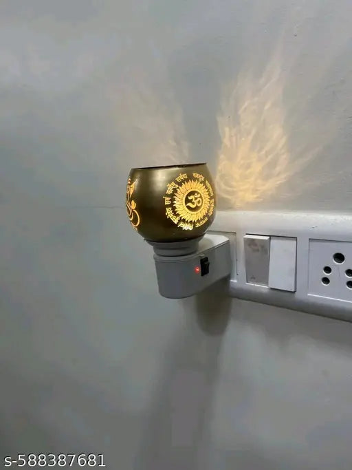 Trendy Ganesh Kapoordani , Kapurdani , Night Lamp With Kapoordani , Incence Holder , Dupdani , Bukhurdani ,Electric Ceramic Kapoor Dani Stand Kapur Incense Burner Oil Diffuser Cum Night Lamp With Switch For Mandir Gift Pack Of 1