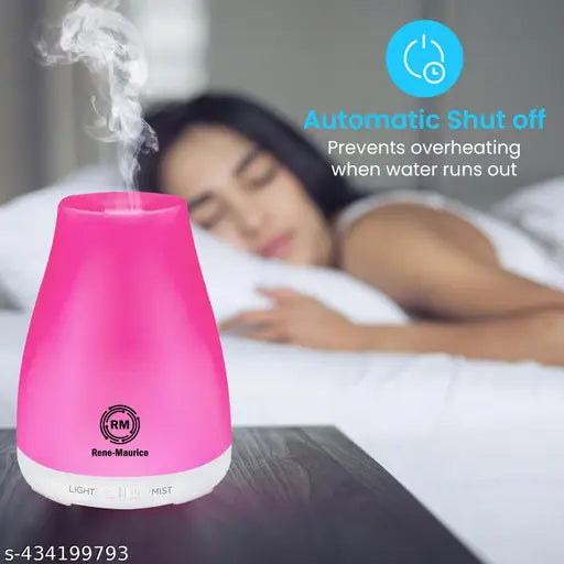 Rene Maurice Essential Oil Aroma Diffuser, 5-in-1 Premium Humidifier, Fragrance Aroma Diffuser with 7 LED Color Changing Light (White, 200ML)