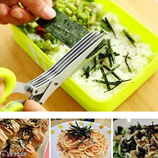 Multifunction Vegetable Stainless Steel Herbs Scissor with 5 Blades