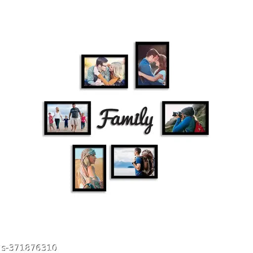 Frame Rang Designer Set of 6 Photo Frames(6pc:  4x6inch )  and family cutout
