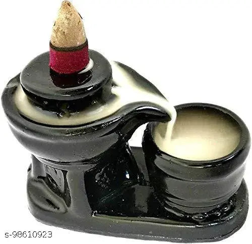 Handicrafts Villa Shivlig Smoke Backflow Cone Incense Holder with 10 Insence Cone