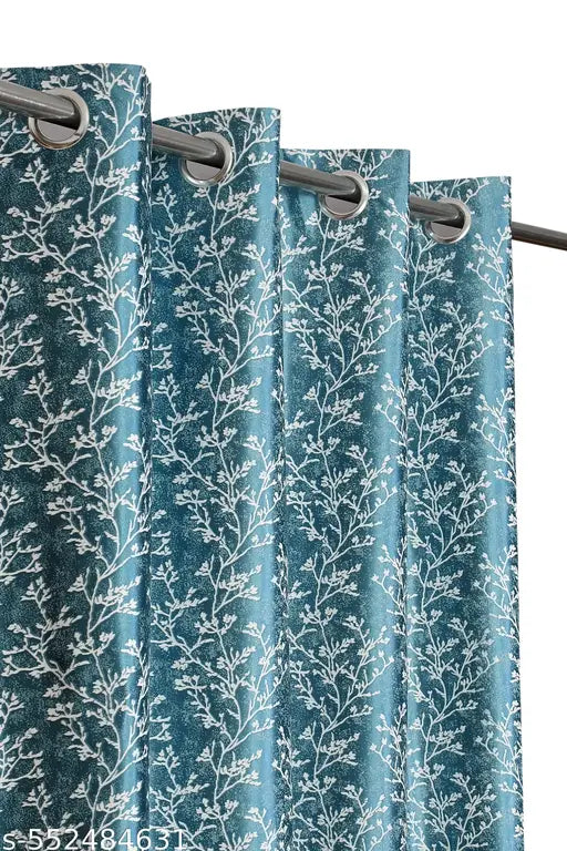 (Pack of 2) Premium Polyester blackout knitting curtains - Set of 2 Door curtain