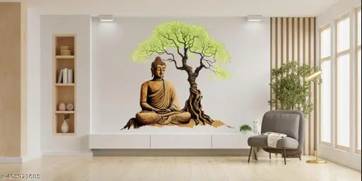 Tree with Buddha wall sticker for Home Décor