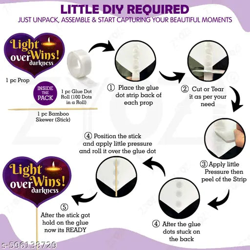 Zyozi® 1st Diwali Party Decorations, First Diwali Backdrop Decoration Kit Paper Banner & Photo Booth Props, Happy Diwali Decorations Kit for Home (Pack Of 31)