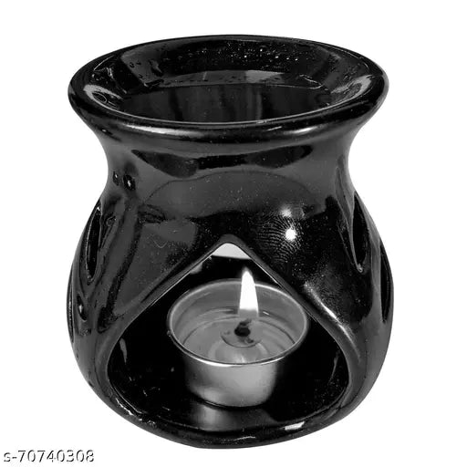 Luxantra Ceramic Aroma Oil Diffuser Burner for Home fragrance with Lemongrass and Lavender Aroma Oil of 10ml Each & 2 Tlight Candle Free for Home Office Hotel Spa