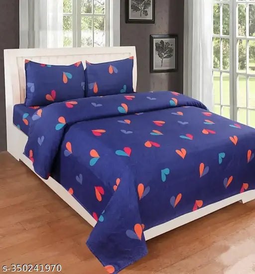 Softech  1 Double  Bedsheet with 2 Pillow Covers Long Lasting & Wrinkle Free With Size of  228X228 cm