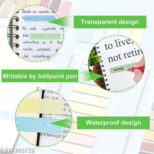 1300 Pcs Sticky Tabs, Page Markers Pastel Flags Index Tabs with Ruler, Sticky Index Notes Writable for Books, Notebook, Classify Files