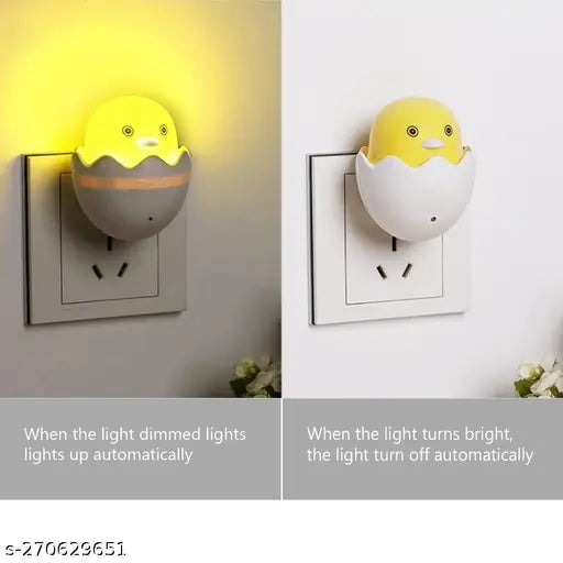 Lilone Duck LED Night Lamp for Kids Bedroom (Warm White, Wall Socket, Auto-Off Day Light Sensor)