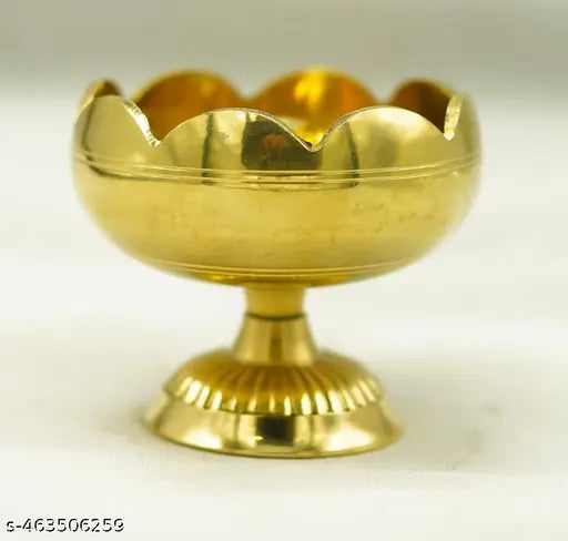 Home Trends India Brass Diya for Pooja Sunflower Lanterns Diya for Festive Diwali Decorations Puja Articles