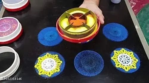 Magic Rangoli Making Kit Includes Magic Tool || Rangoli Filler 1Pc, Jali 2 Pcs for Diwali Home Decor || Indoor Outdoor Decoration Rangoli (Random Design)