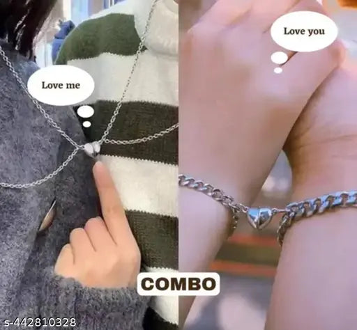 Couple Magnet Heart Attraction Lockets | Women Pendants | Men Lockets | Magnetic Attraction Bracelets