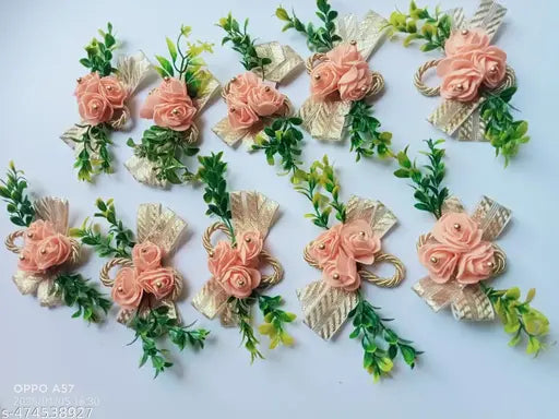 The  Decor Handmade Artificial Flower Bunch for Hamper, Artificial Flower Bunch Hamper, Bunches for Decoration, Gifting, Trousseau Packing, Gifting (Pack of 10)
