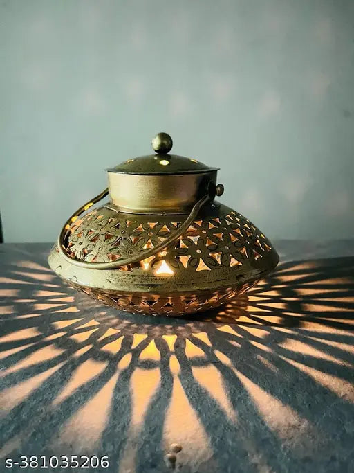 THE CREATIVE CRAFTS STORE DEGCHI STYLE DHOOP HANDI INCHASE HOLDER CANDLE STAND