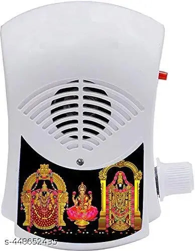 Electric Tamil Religious Continuous 17 in 1 Mantra Chanting Bell Spiritual Devotional Bell with LED Light Just Plug & Play White (Pack of 1)