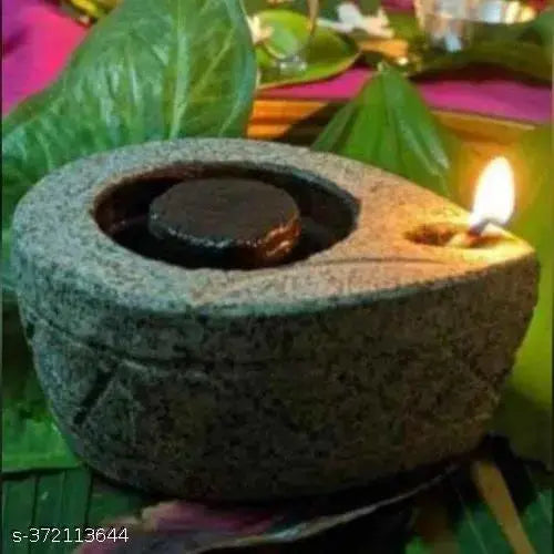 RARE OCEANS Decorative Diya/Agal vilaku/Oil lamp Heavy Duty Stone (medium size)