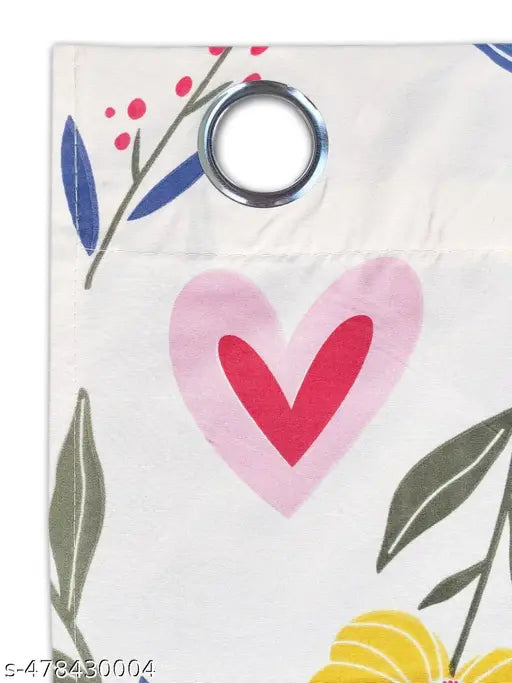 ANA Set of 2 7 Feet Door Curtain Cotton Eyelet Premium Curtain for Door, Multicolor, Decorative, Bedroom, Balcony 2pcs set