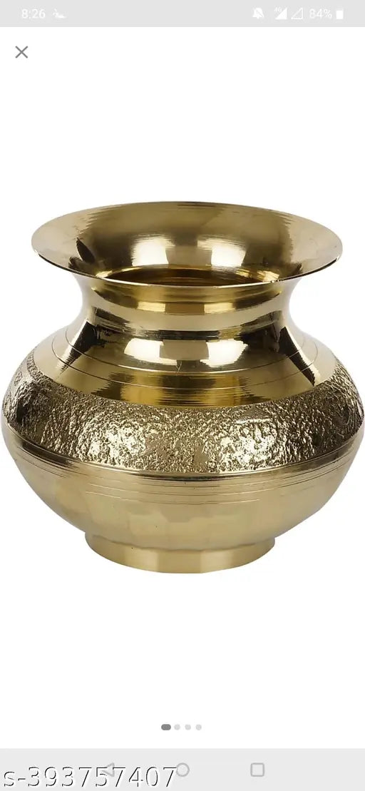 Kalash Brass Pot/Lota Pooja Items Indian Lota Traditional Drinkware Water Pitcher Decorations for Pooja, Traditional Rituals, Religious Purpose, Karva-chauth Pooja