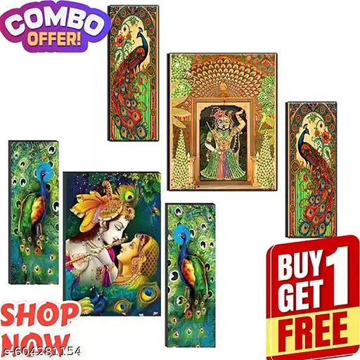Mdf Painting for Home | Office | Living Room | Gift | Modern Decoration Items | Kitchen Wall Decor | Home Decor Painting Set of 6