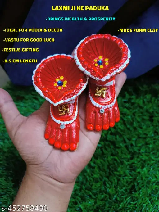 Vamesco  Cute Clay Laxmiji  ke Charan Diya For Positive Energy || Laximi ji ke Charan | Laxmiji Charan Paduka