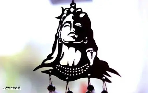 Wooden art deco created Adiyogi White color car hanger, Hand made dream catcher ( Pack of One )