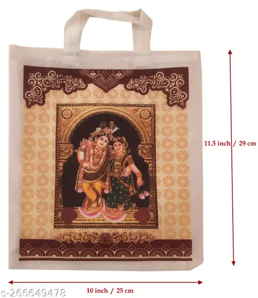 Wedding Return Gift Bag (Radha~Krishna)-Pack of 25 bags( Wedding Thamboolam / [Non-woven bag, Size:9x11 inch,Capacity-2 kg]