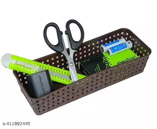 Esspy 6Pc Plastic Multipurpose Desk Organizer Tray Office Drawer Dividers Storage Bins for Kitchen, Bathroom, Office, Makeup, Bedroom, Drawer Basket(Pack of 6)