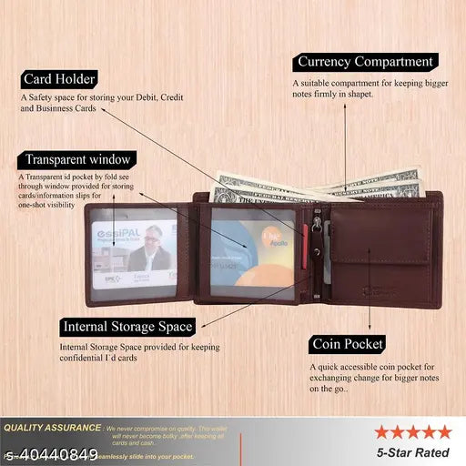 Urban Leather Carter Brown Mens Leather Wallet Leather Wallet for Mens with RFID Blocking Mens Wallet