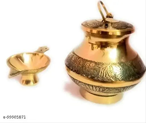 Sai Collection  Brass Pavitra Gangajali Lota Kalash for Gangajal/Water/Gangotri (Pack of 01) Size-4 Inch