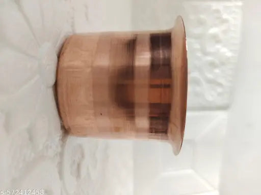 DHARTI MART  Pure Copper Panchapatra Udharini Set with Anchmani Spoon and Plate