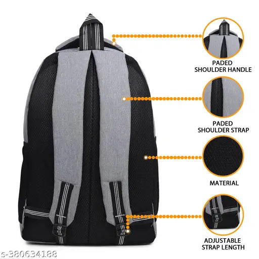 Large 35 L Casual Waterproof Laptop Bag/Backpack for Men Women Boys Girls/Office School College Teens & Students (grey)