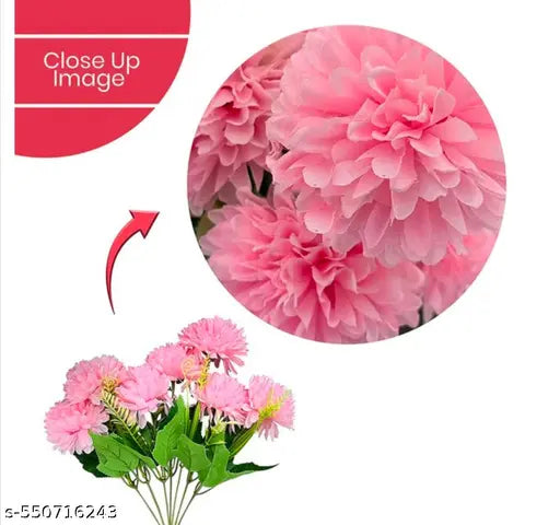 Beautiful Decorative Artificial Dhalia Flower Bunch for Home décor (32 cm Tall, Pink  Chrysanthemum Artificial Flower home decor, weddings, restaurants, hotels, and various events. Top quality Home Decor, Festival, Pooja Room ,Potpourri, Poojan Rakshaband