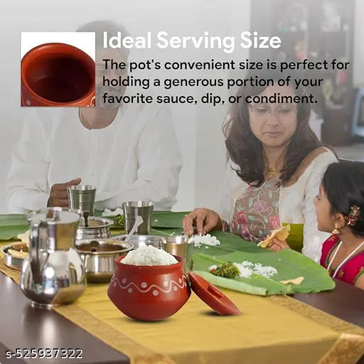 New Trendy Ceramic  Small Traditional  Handi  for Dahi , Milk product , Dal Rice  and More Snack ,Bowls ( set of 4 pcs Bowls ) 150ML