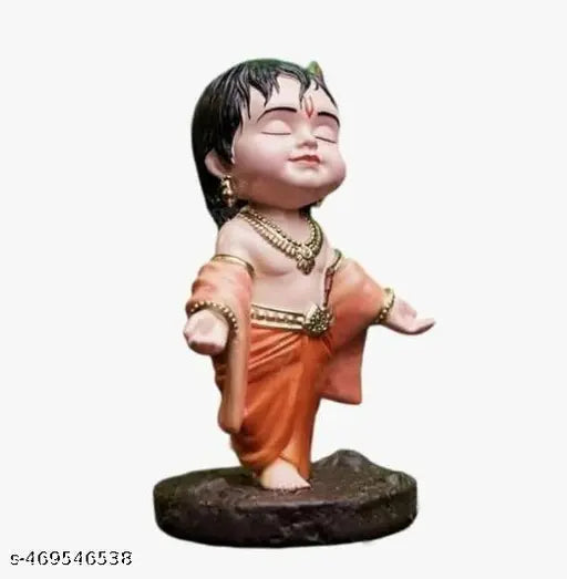 Bal Gopal Krishna Idol for Car Dashboard | Laddu Gopal Ji Murti | Spiritual Car Decor & Temple Showpiece | Gift for Loved Ones (Pack of 1)