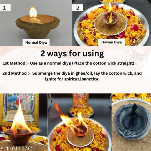 Gaukosh Natural Cowdung Diyas | Pack of 20 Pcs | Made of 5 Natural Elements - Cow Dung, Cow Urine, Milk, Curd, and Ghee | Pooja Products for Daily Pooja, Navaratri, Festivals, Diwali, & Daily puja